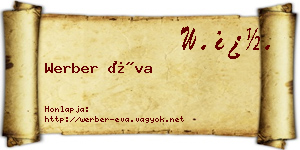 Werber Éva névjegykártya